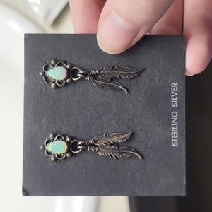 Sterling silver earrings with opal